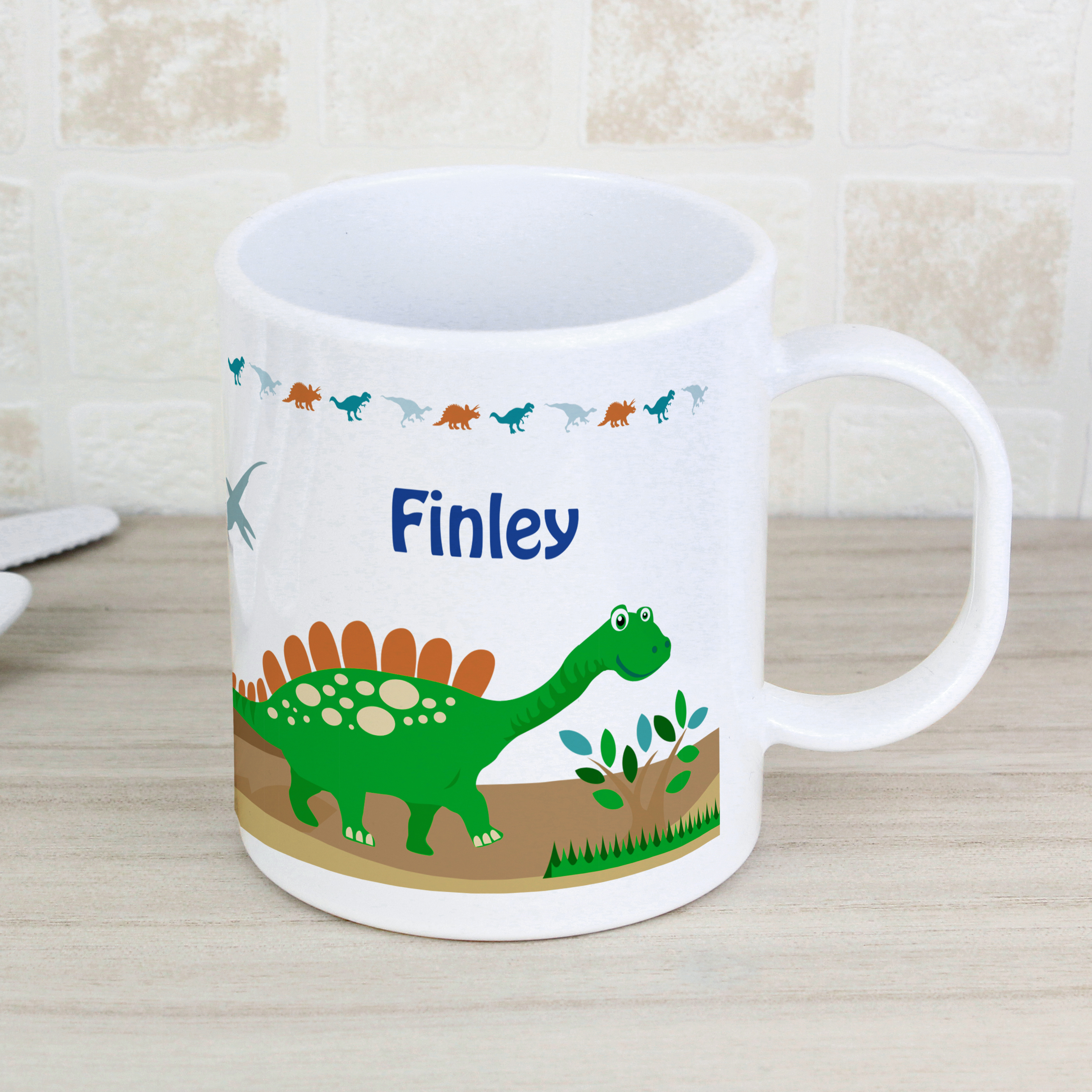 Personalised Dinosaur Plastic Mug for Kids