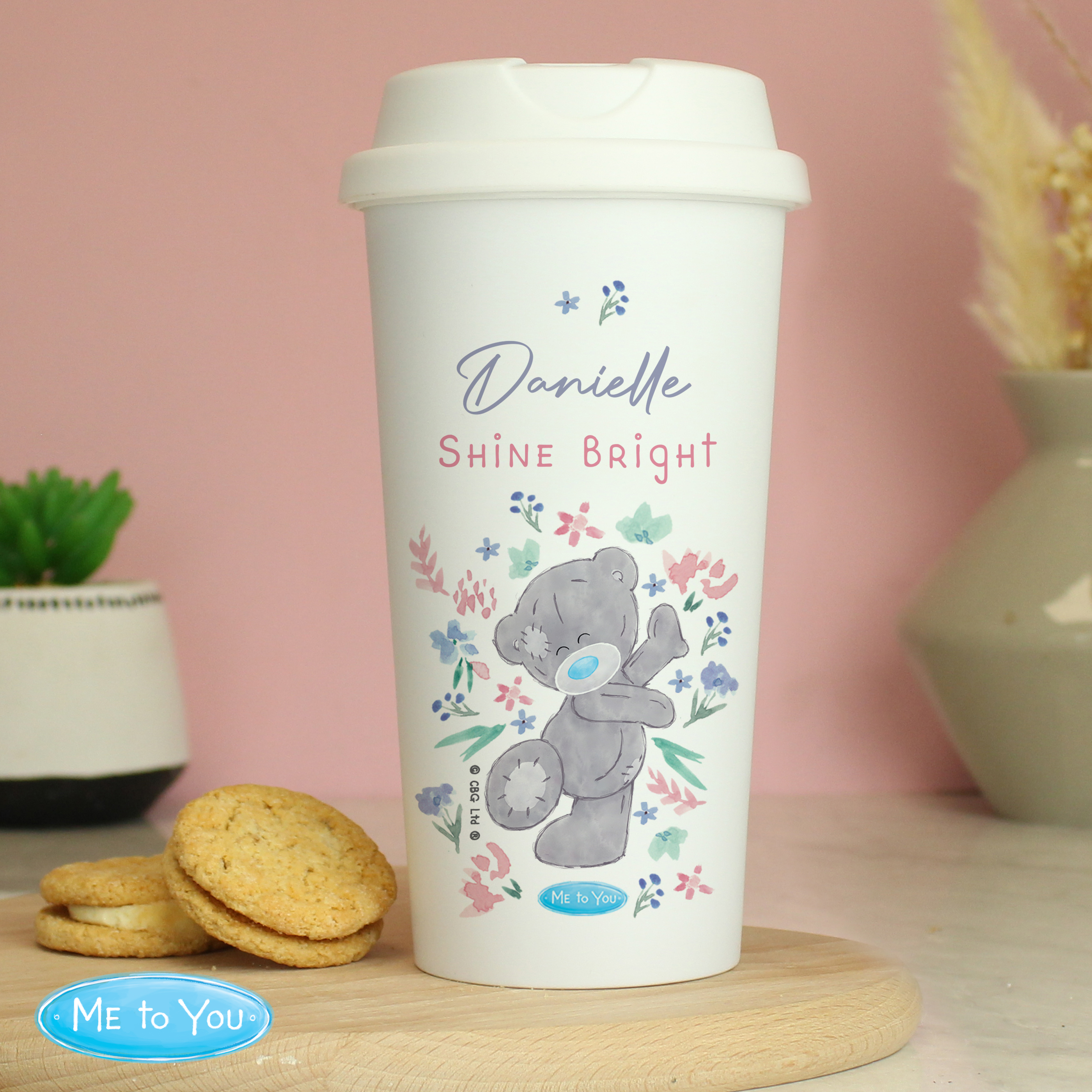 Personalised Me To You Floral Travel Mug | Custom Eco Cup