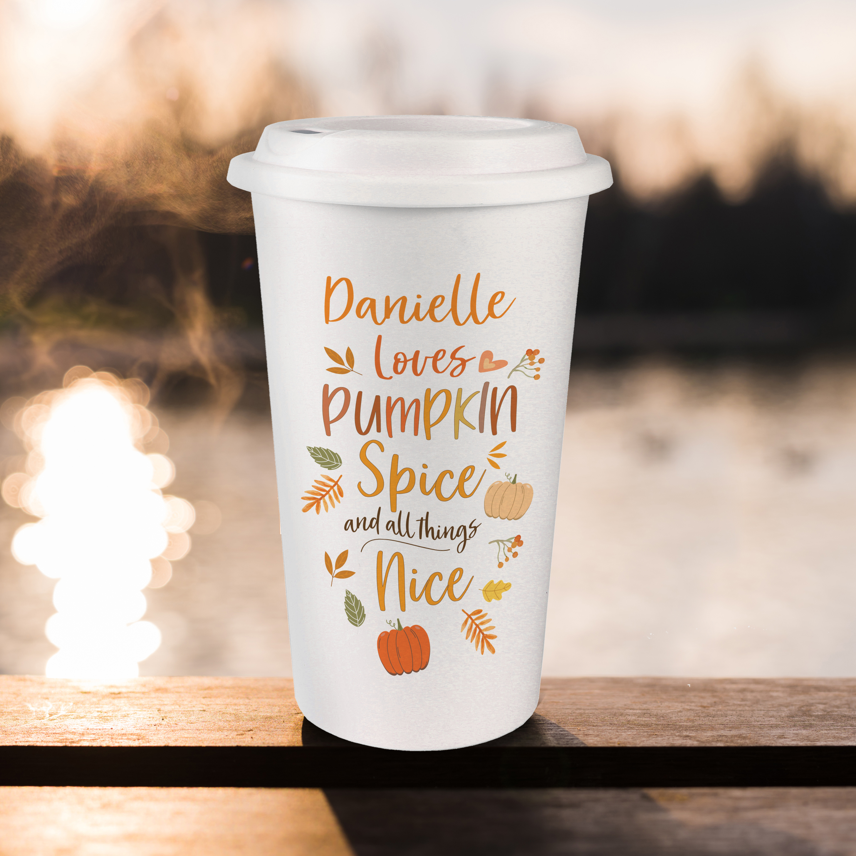 Personalised Pumpkin Spice Travel Mug | Autumn Thermal Cup