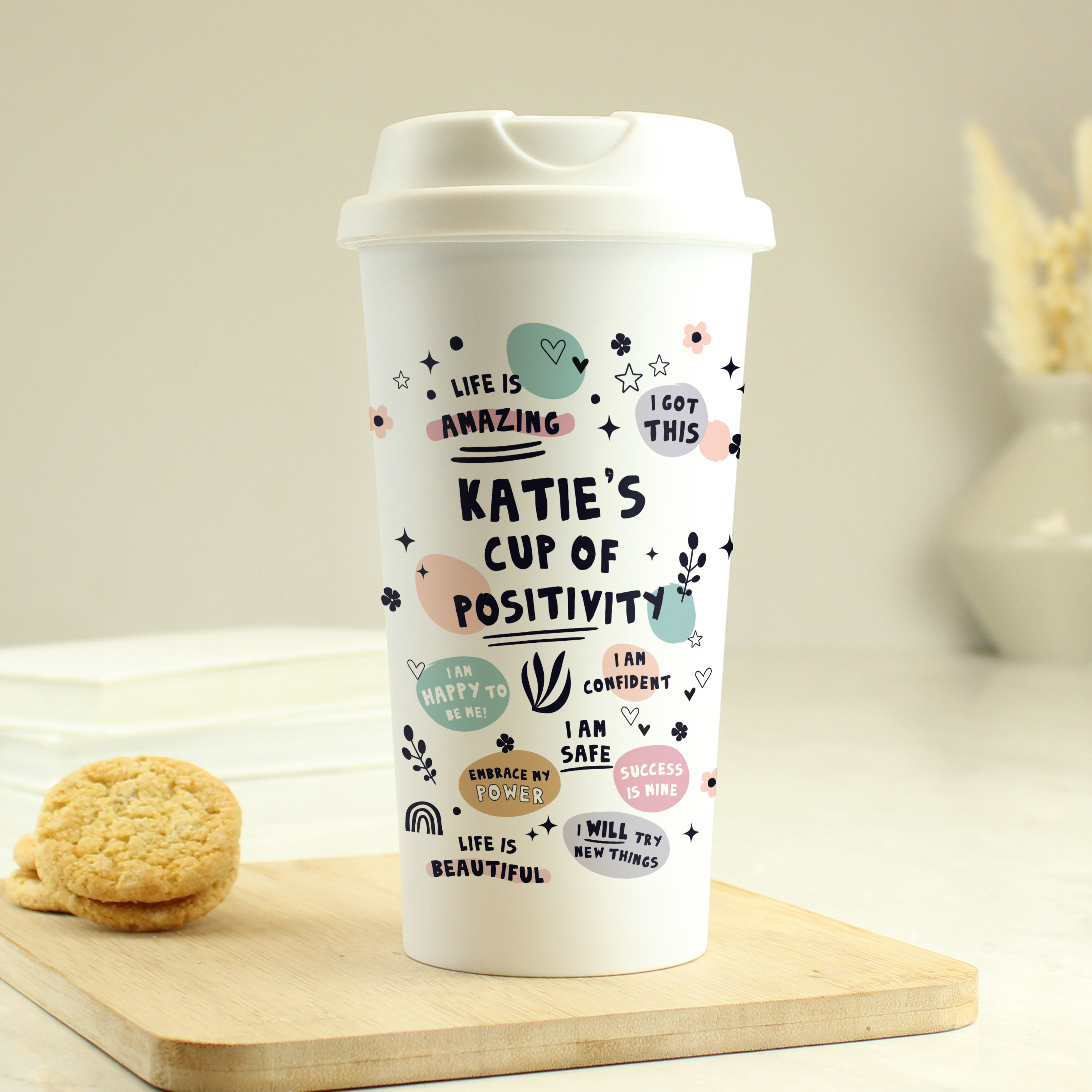 Personalised Positive Affirmations Travel Mug | Cup of Positivity