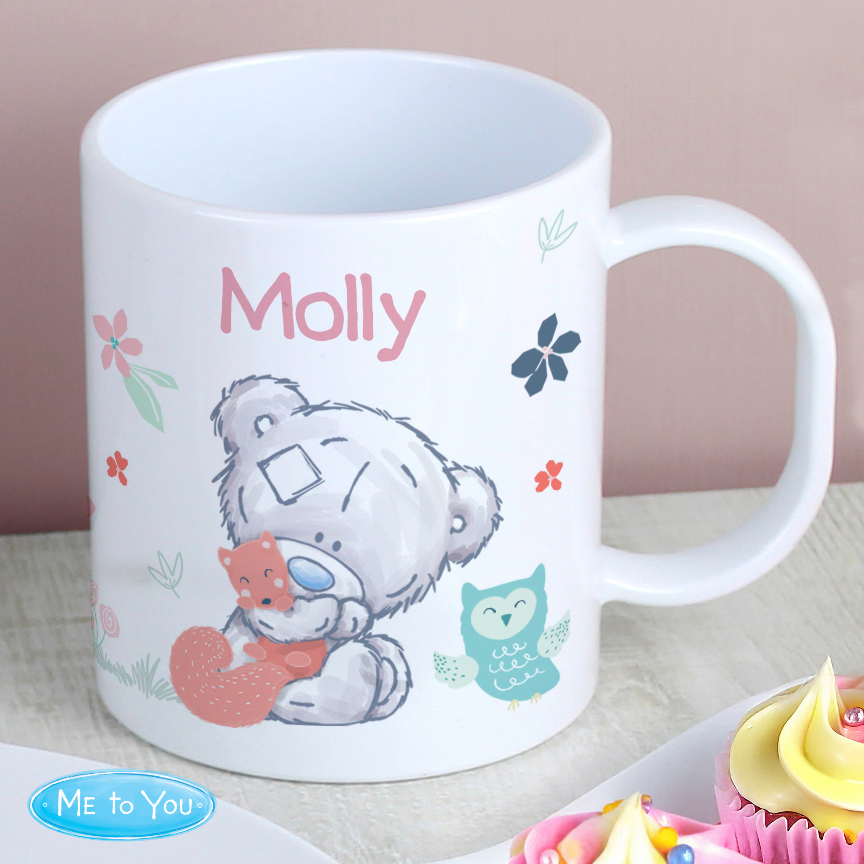 Personalised Tiny Tatty Teddy Woodland Plastic Mug