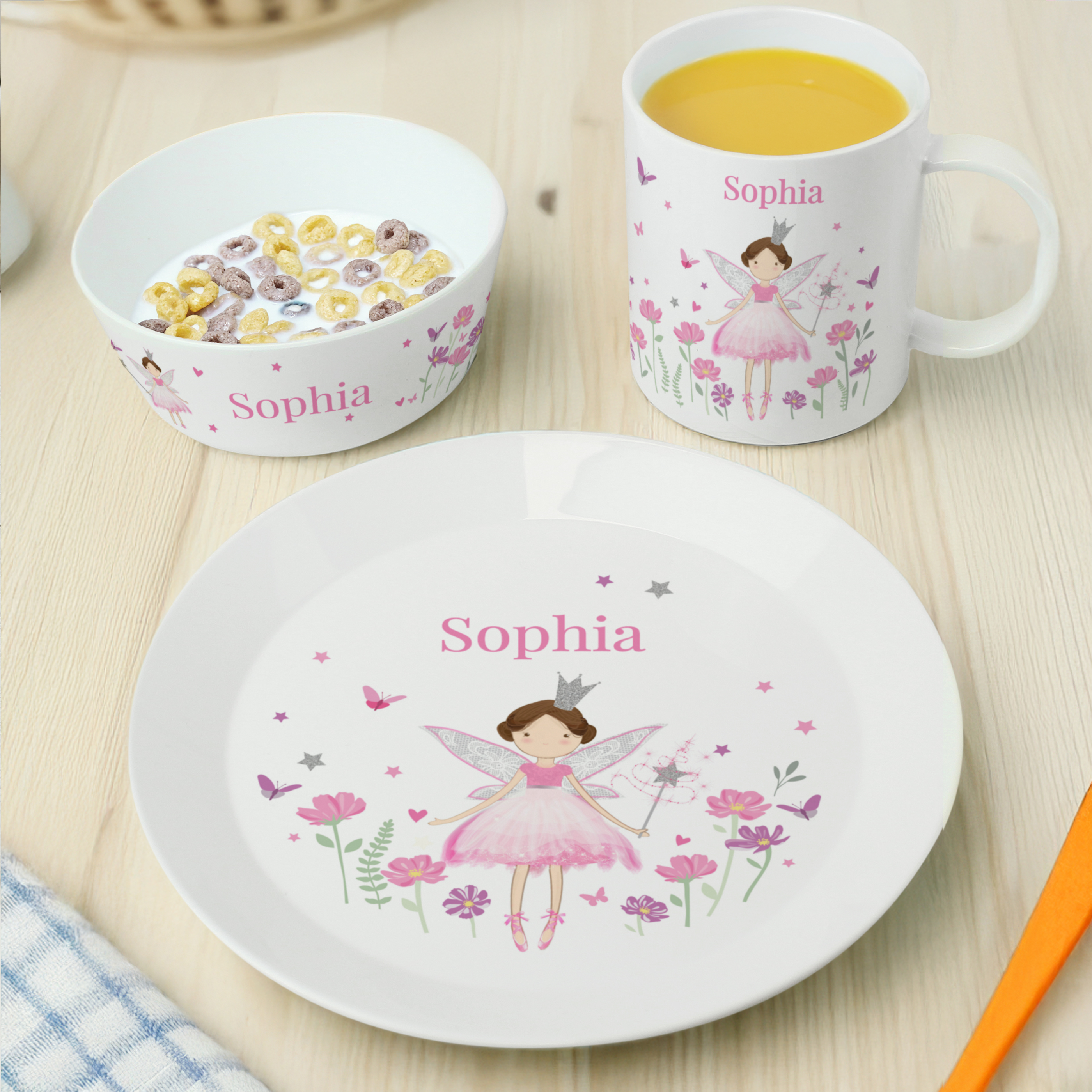 Personalised Fairy Princess Children's Breakfast Set | Custom Name