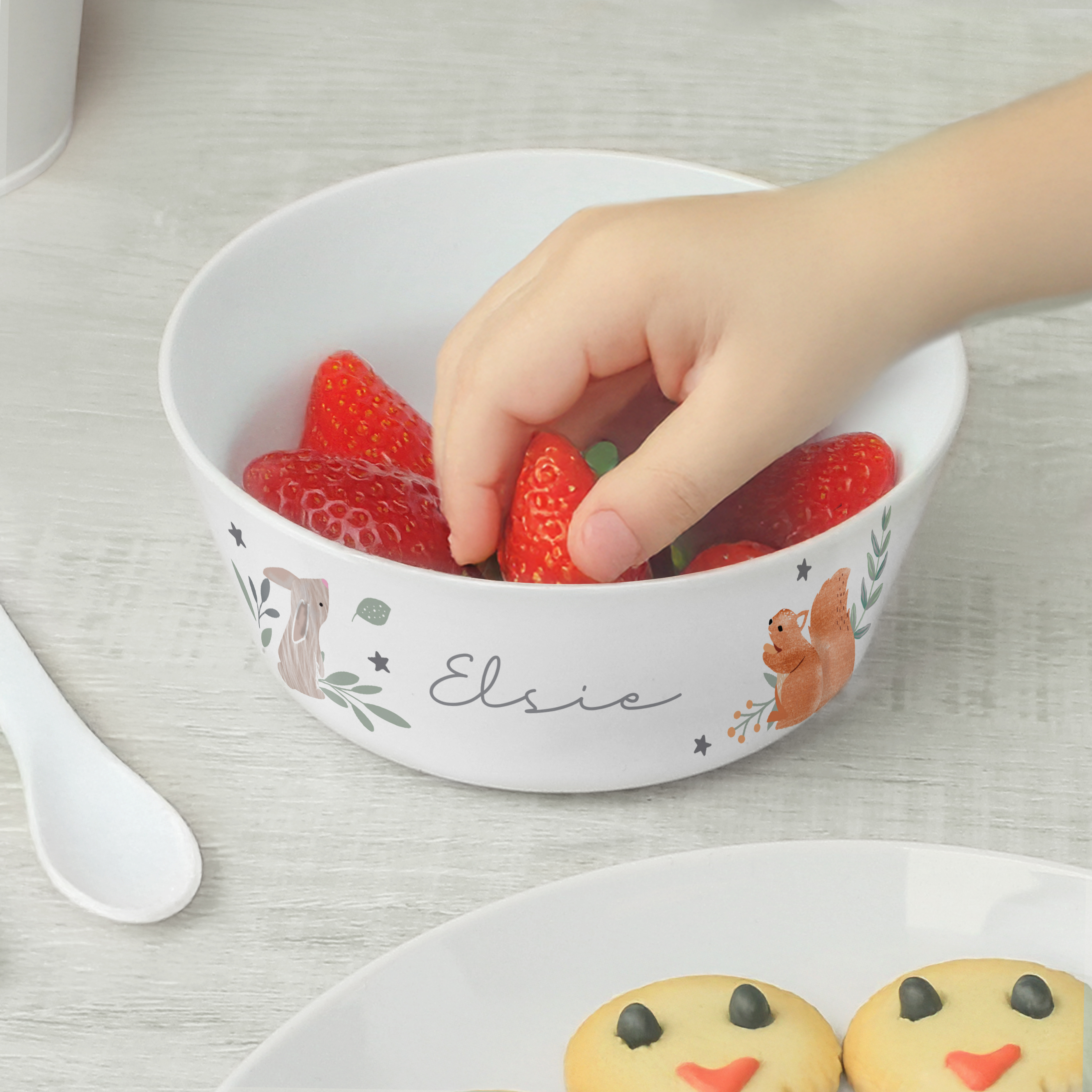 Personalised Woodland Animals Children's Bowl | Drop-Proof Plastic