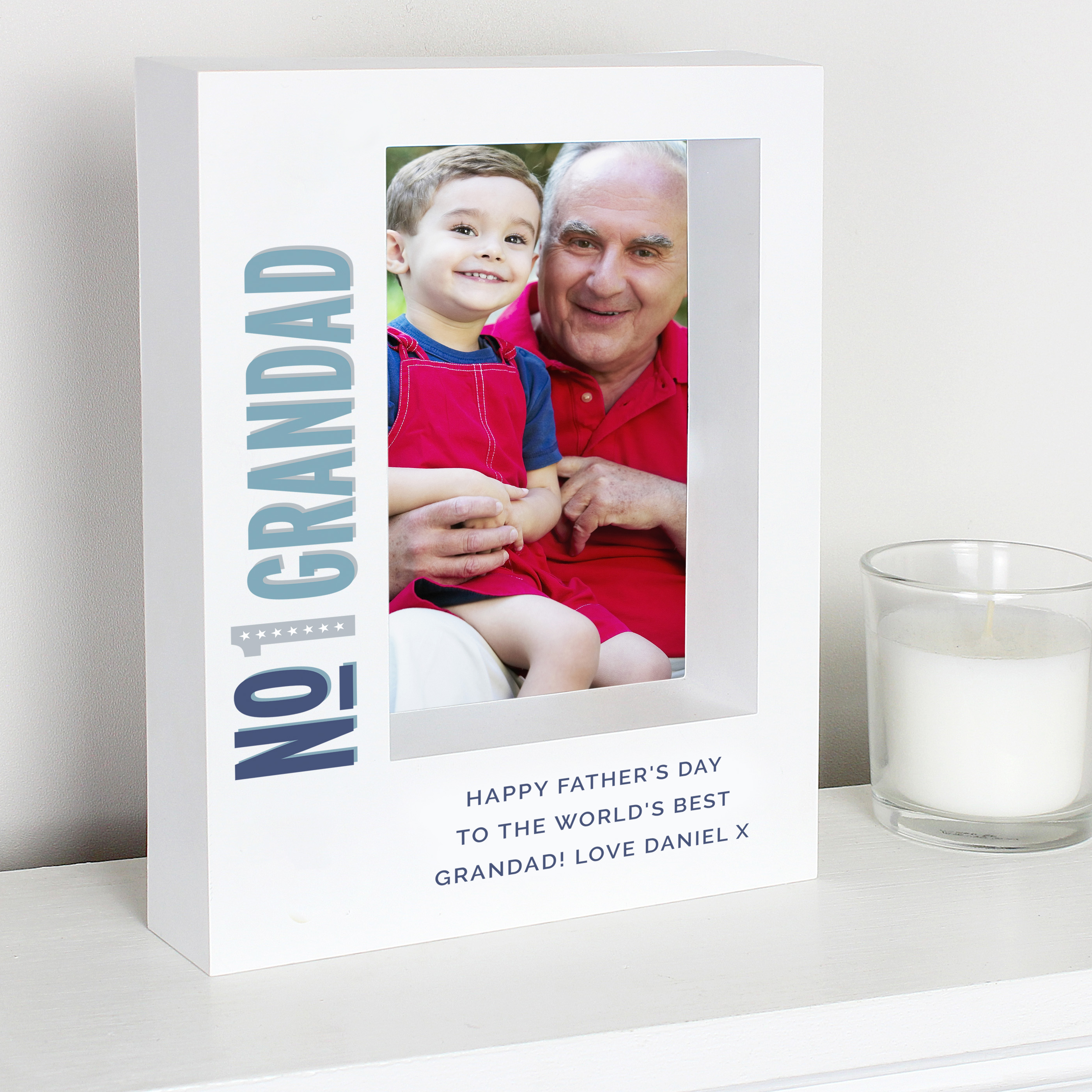 Personalised No.1 Box Photo Frame for Dad