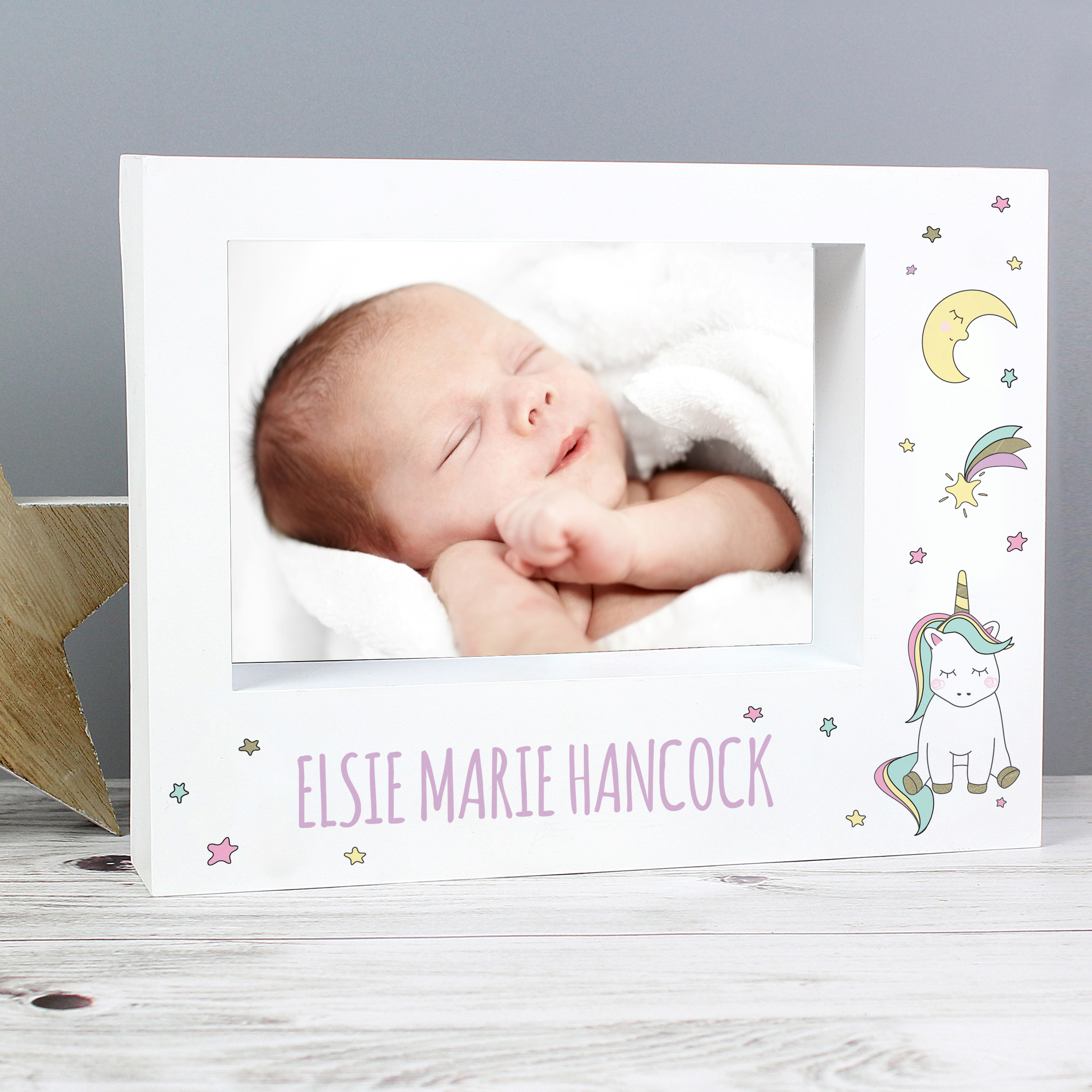 Personalised Baby Unicorn 7x5 Photo Frame