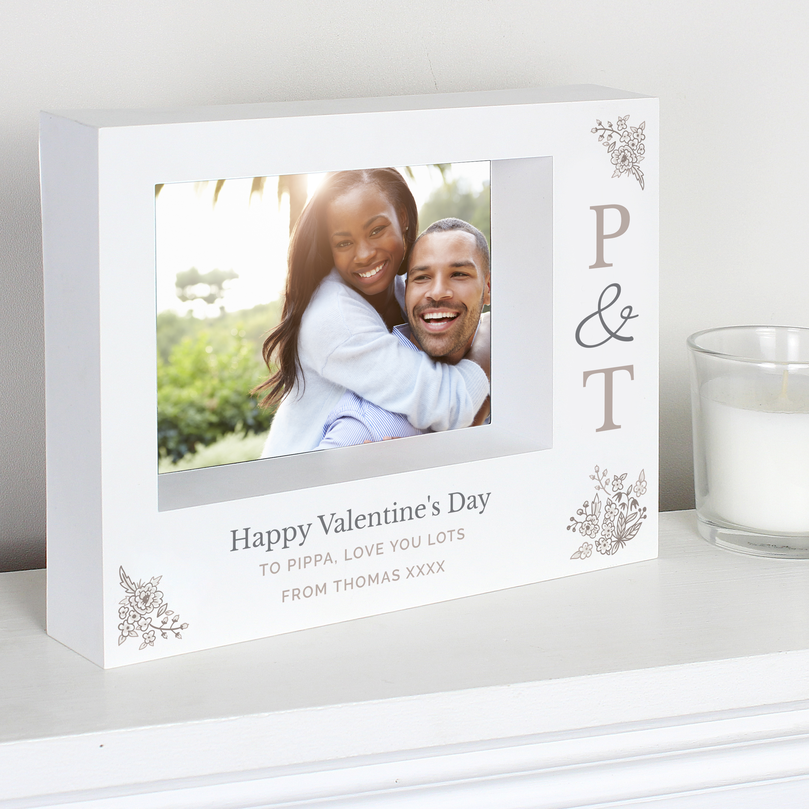 Personalised Couples Initials 7x5 Box Photo Frame