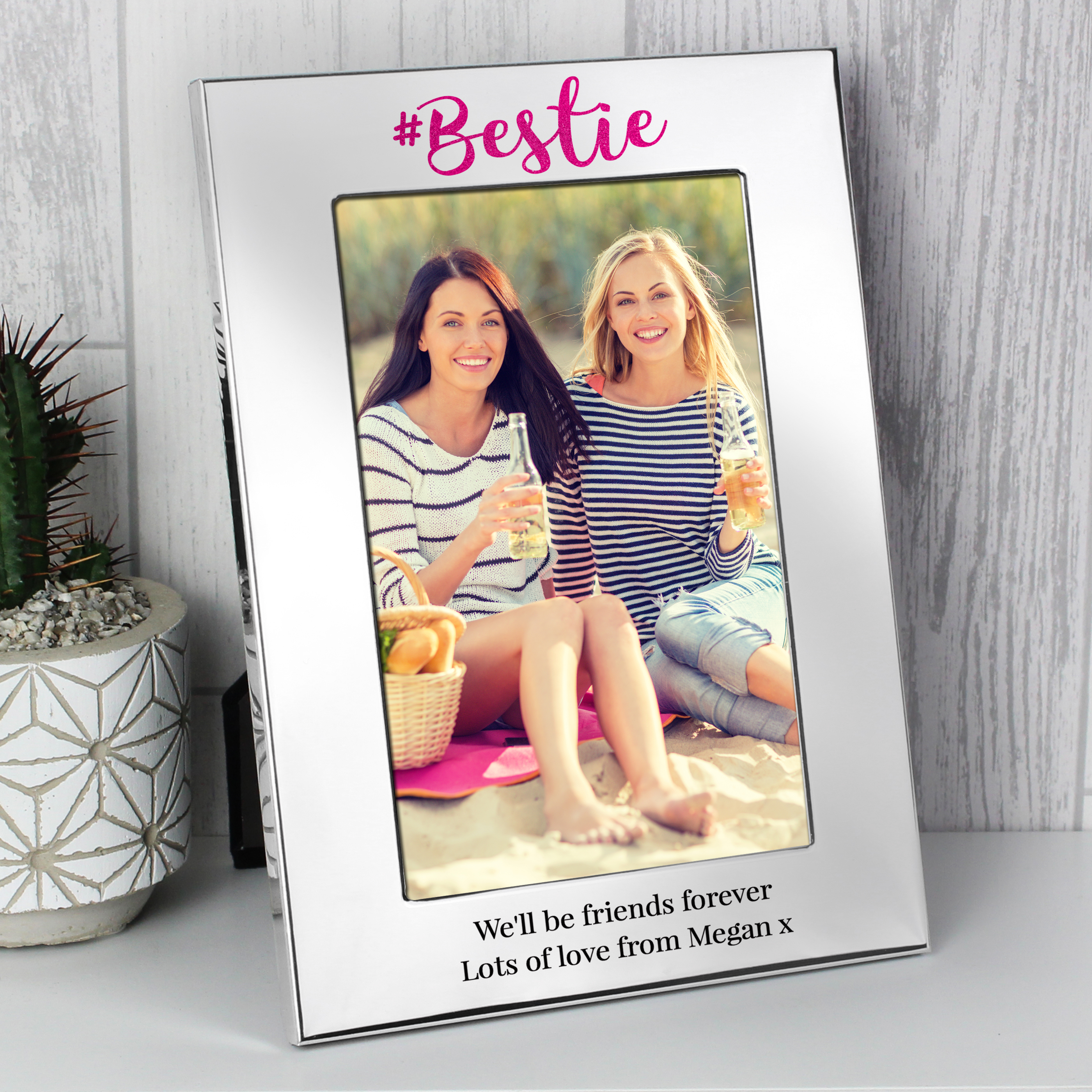 Personalised Bestie 6x4 Silver Photo Frame