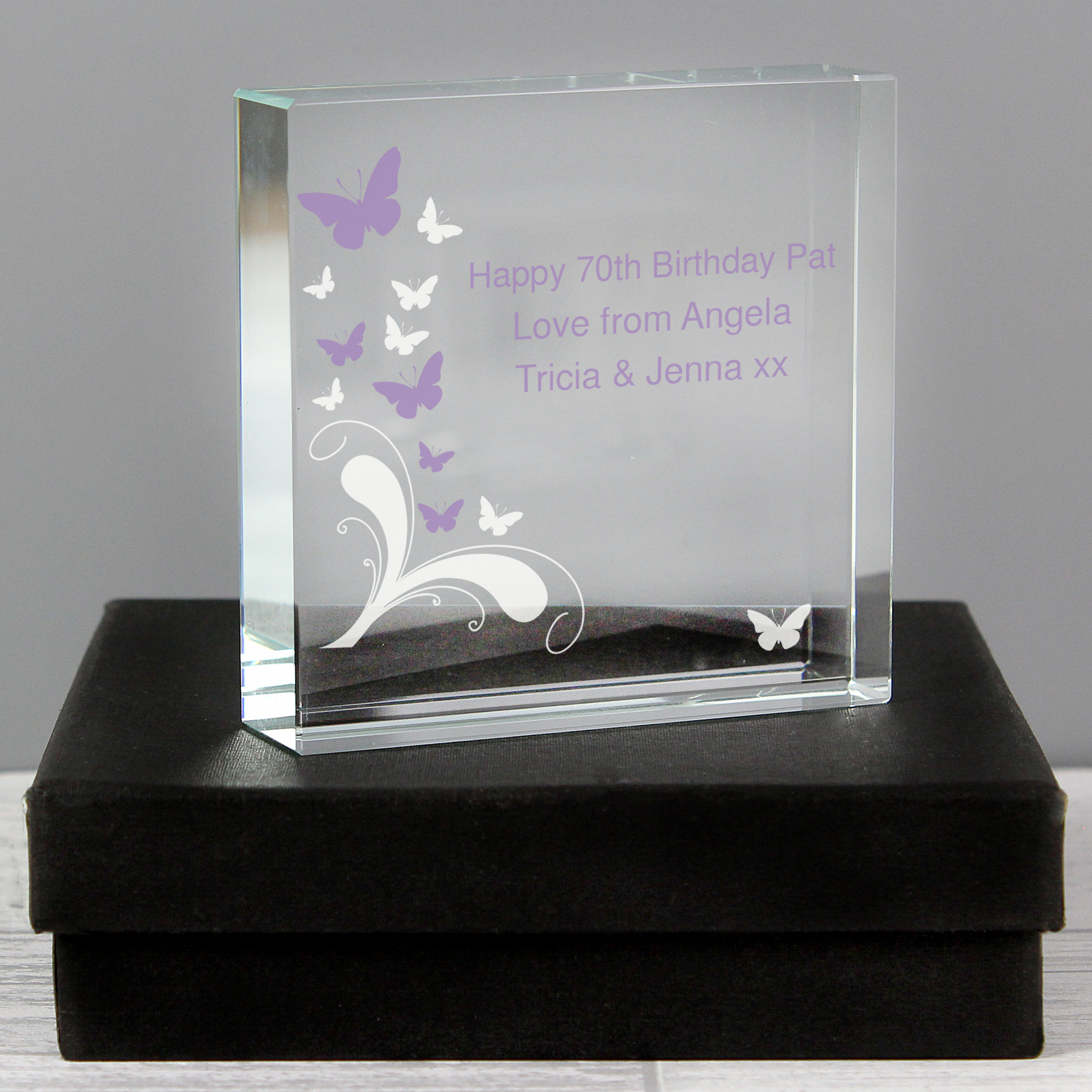 Personalised Butterflies Crystal Token | Thoughtful Gift