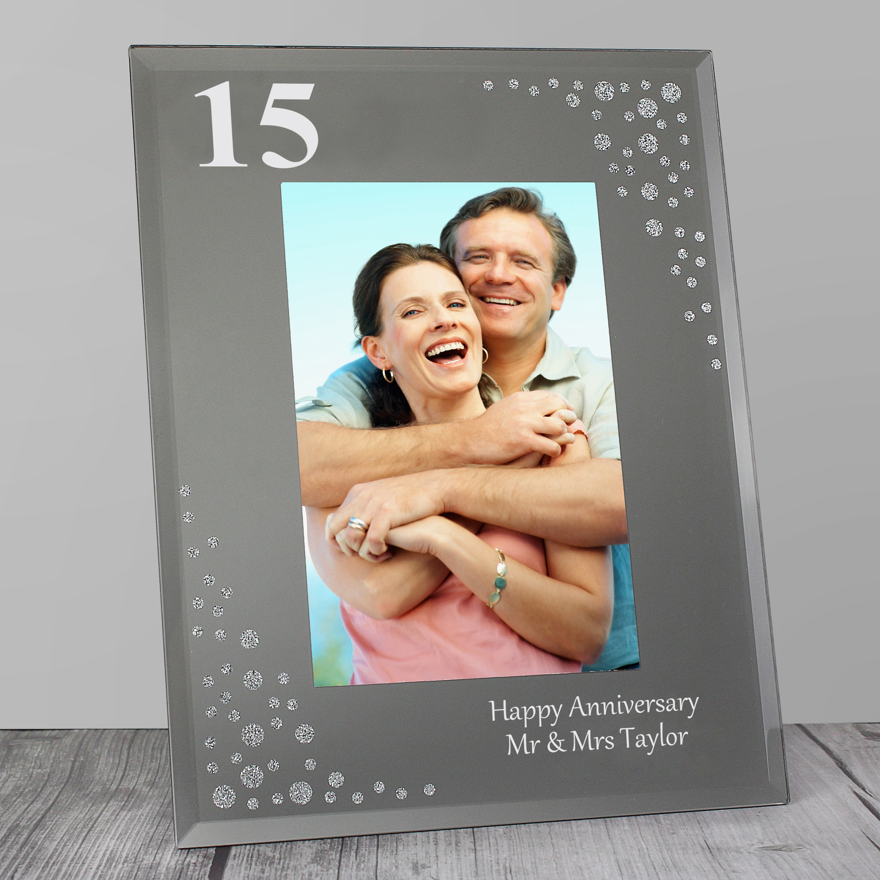 Personalised Big Age Diamante Glass Photo Frame 6x4