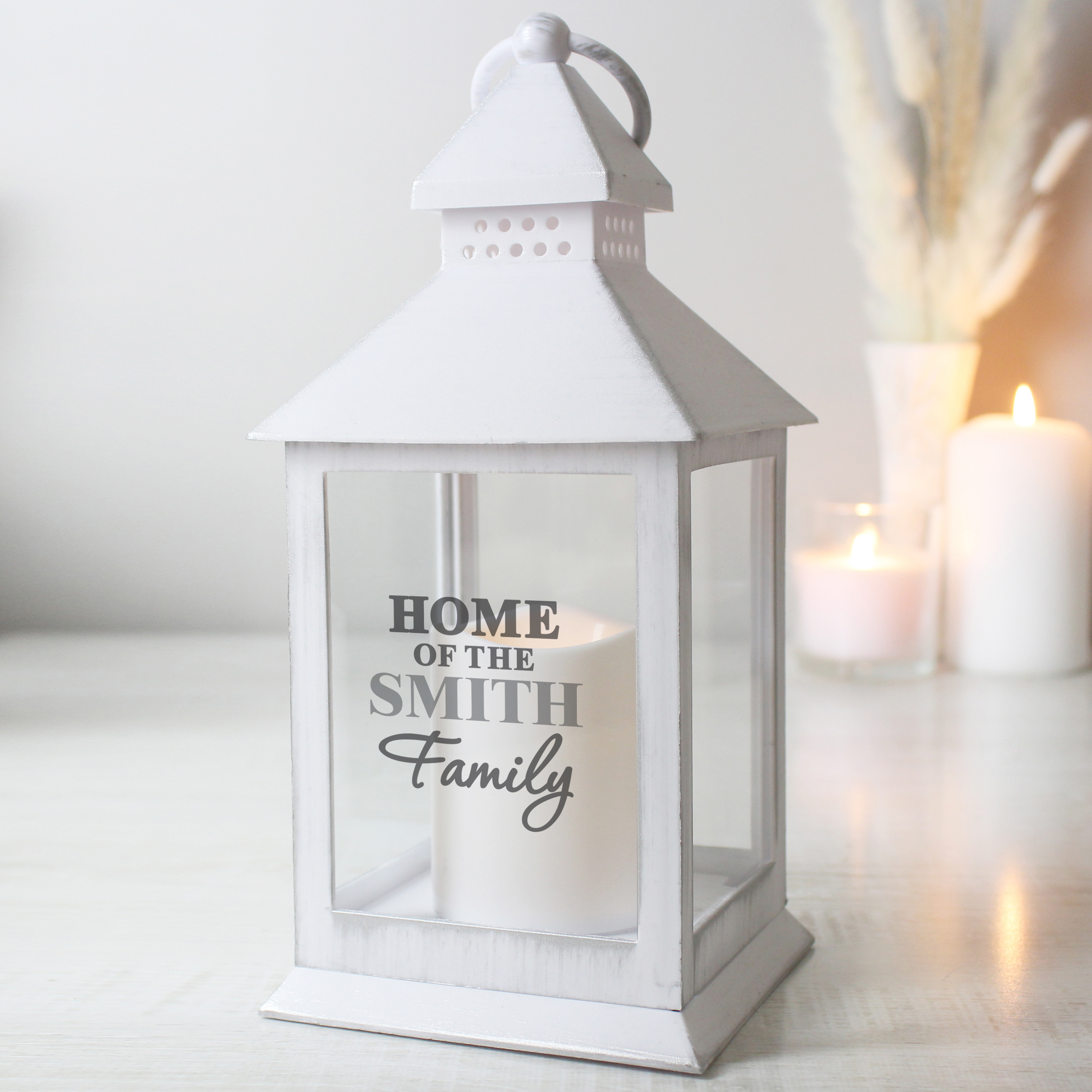 Personalised The Family White Lantern | Custom Home Decor
