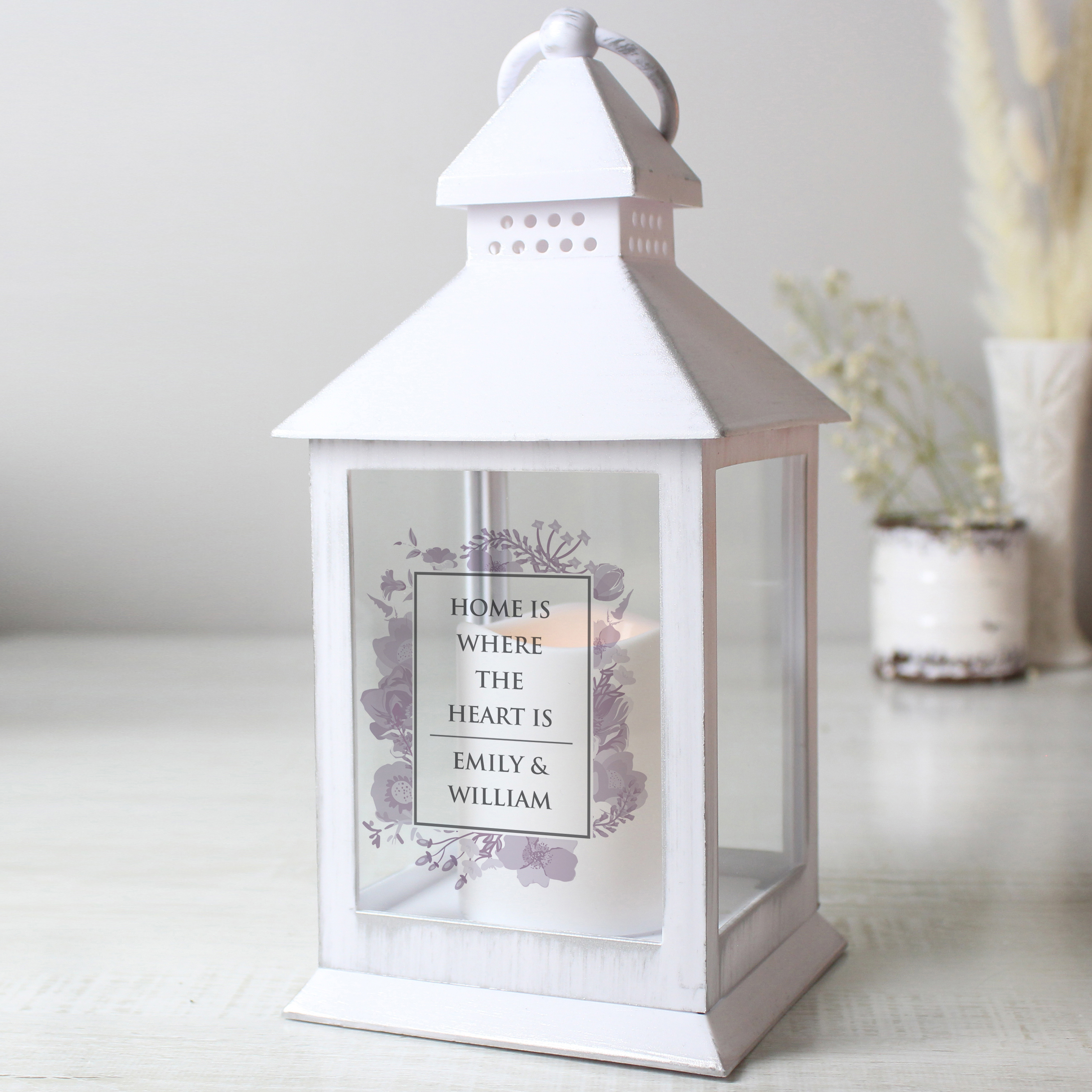 Personalised Soft Watercolour White Lantern | Every Gift Gives