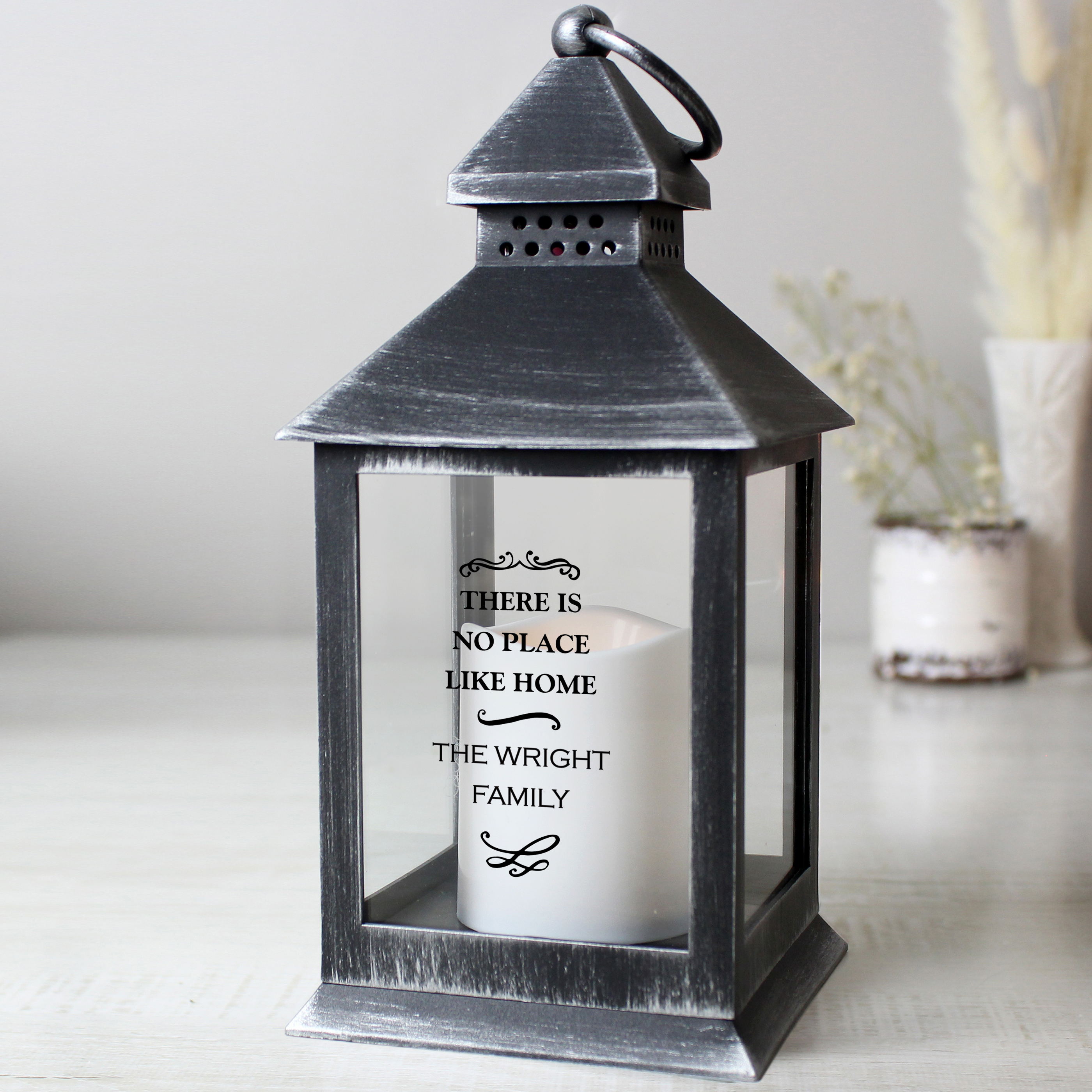 Personalised Antique Scroll Rustic Black Lantern | Every Gift Gives