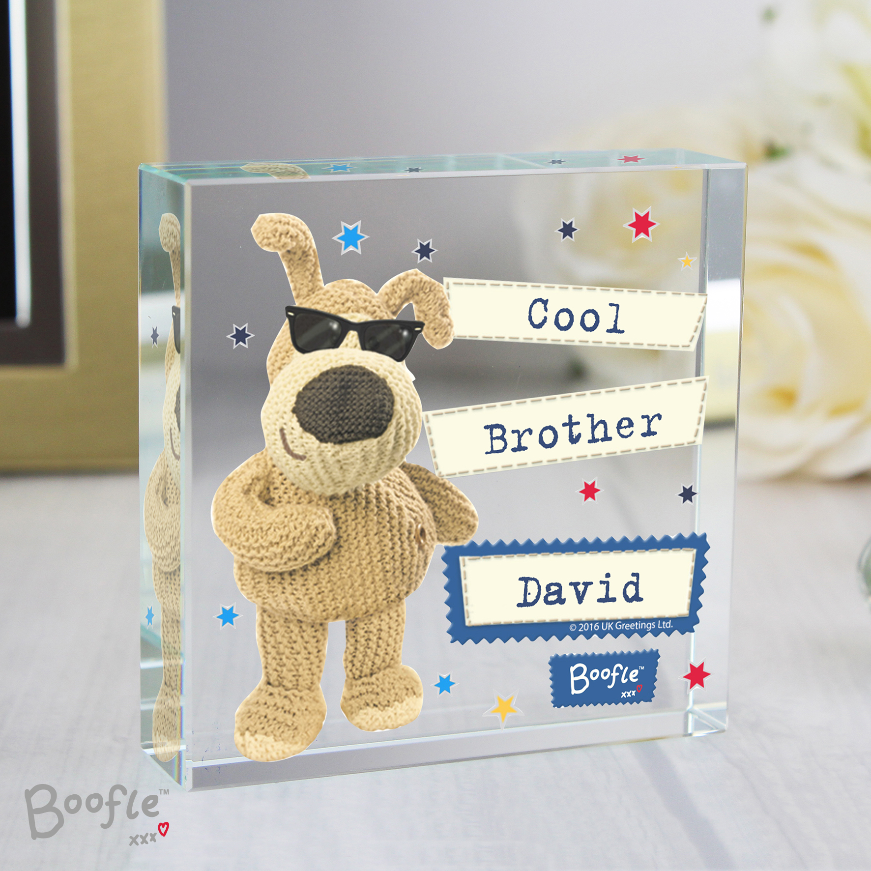 Personalised Boofle Stars Crystal Token | Unique Gift