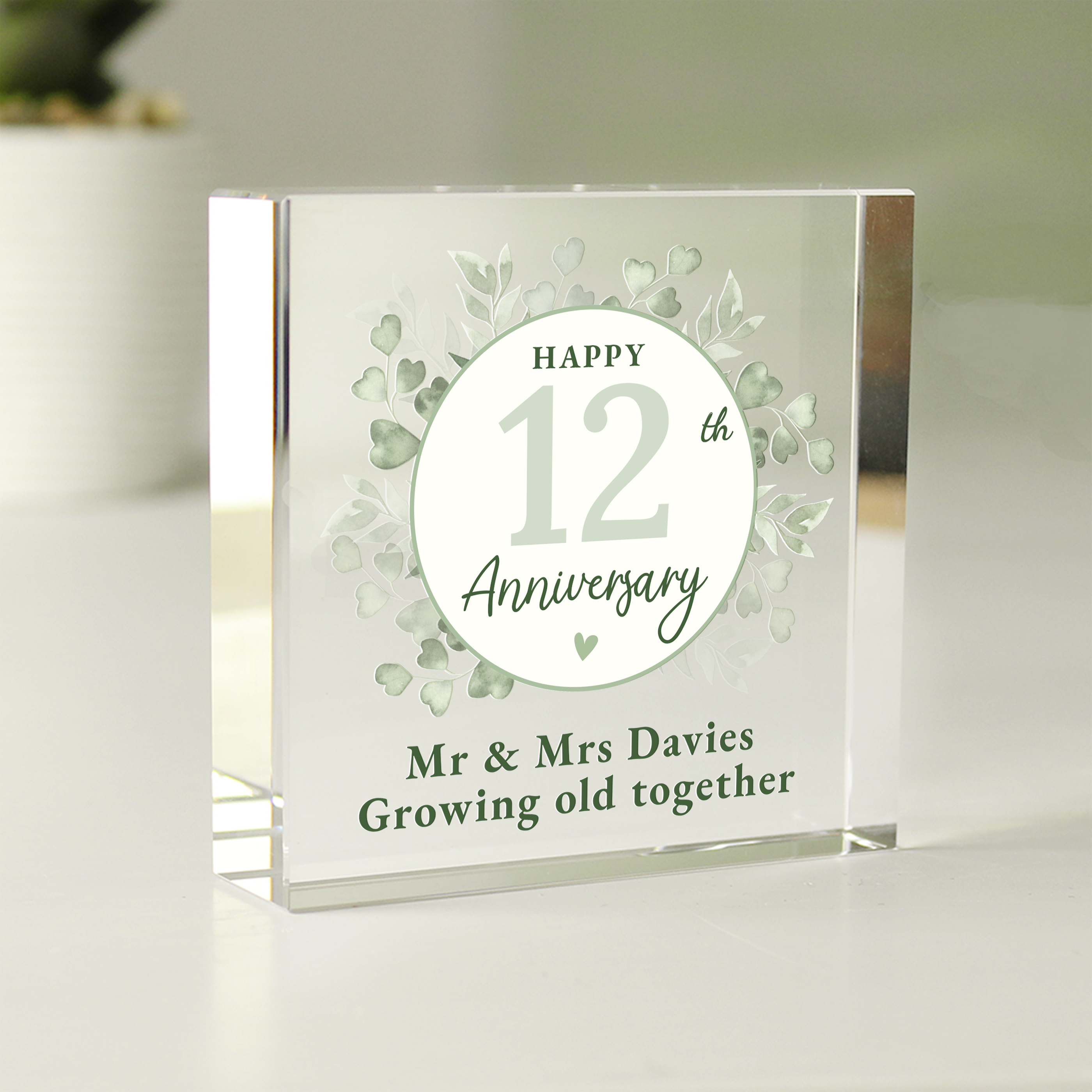 Personalised Anniversary Crystal Token | Custom Keepsake Gift