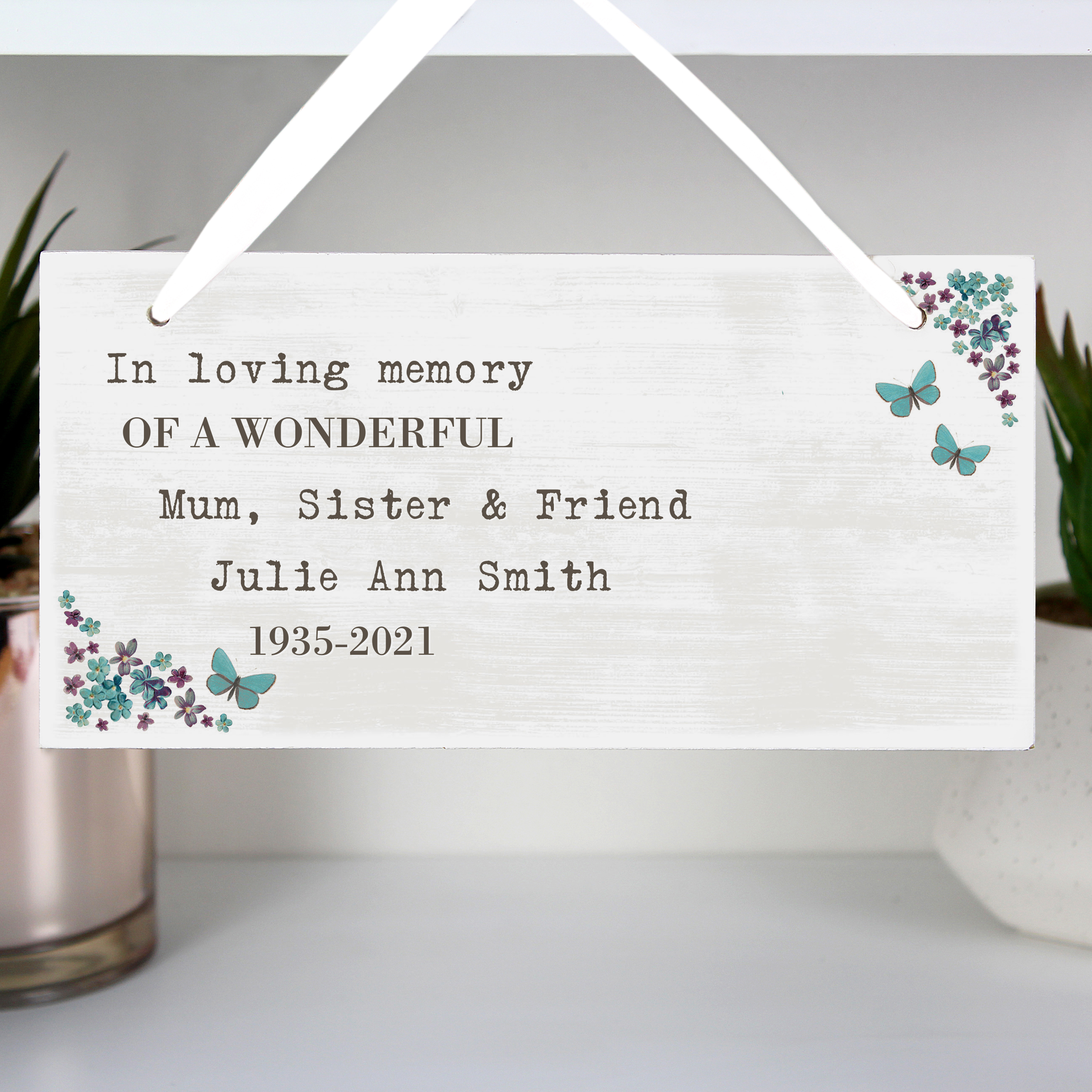 Personalised Forget Me Not Wooden Sign | Custom Decor