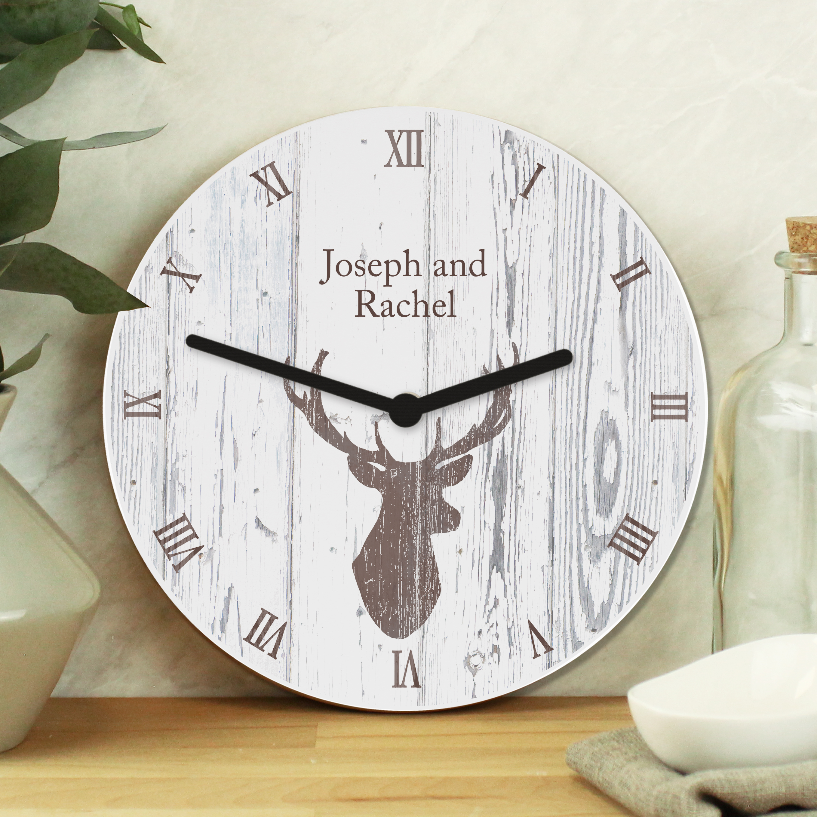 Personalised Highland Stag Wooden Clock | Custom Gift
