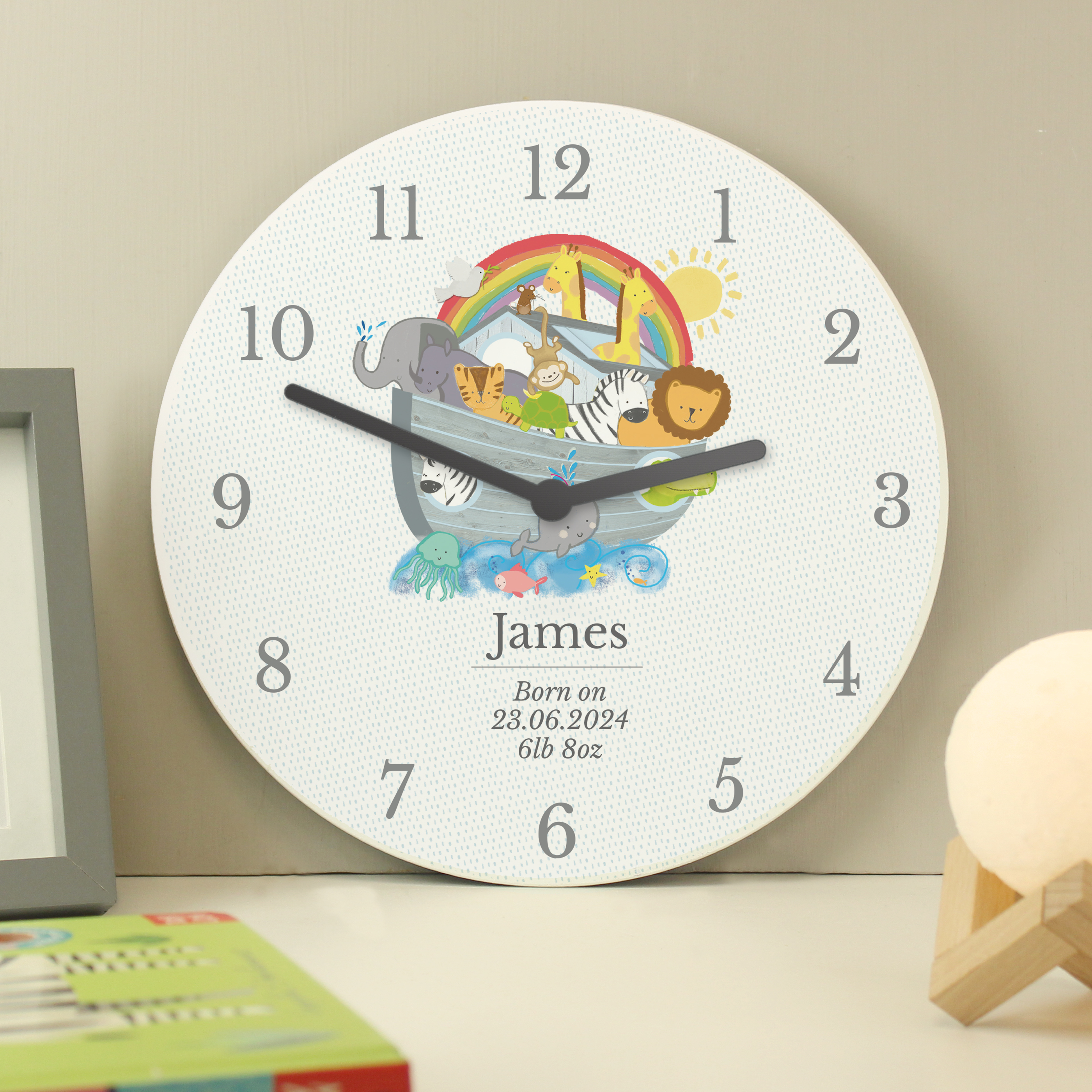 Personalised Noah's Ark Clock | Unique Custom Gift