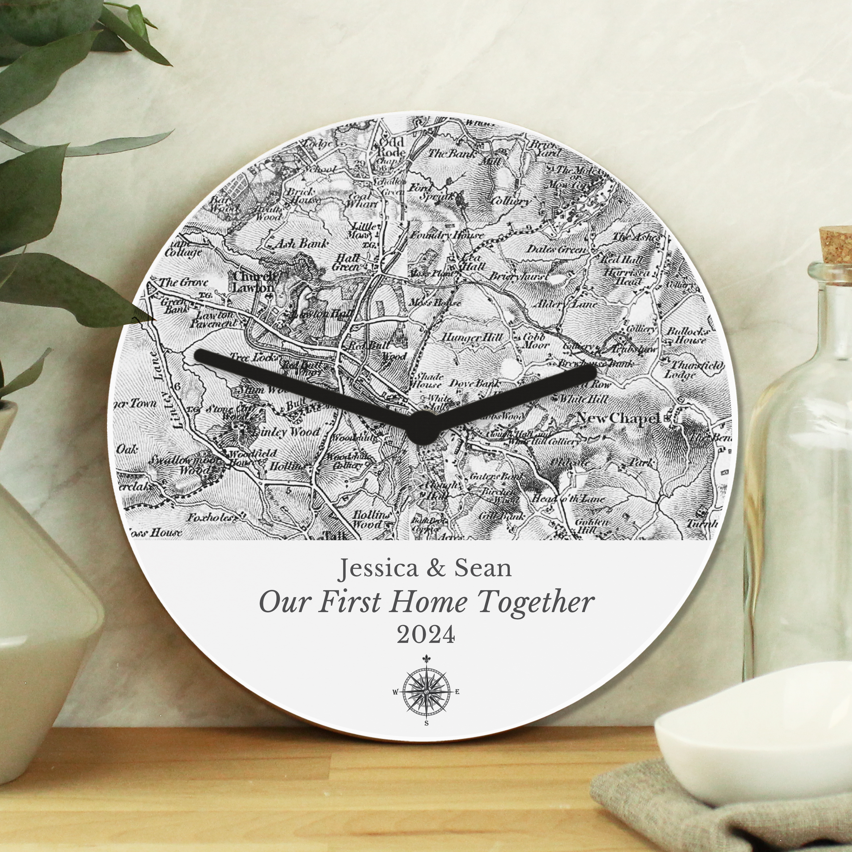 Personalised Old Series Map Wooden Clock | Custom Gift