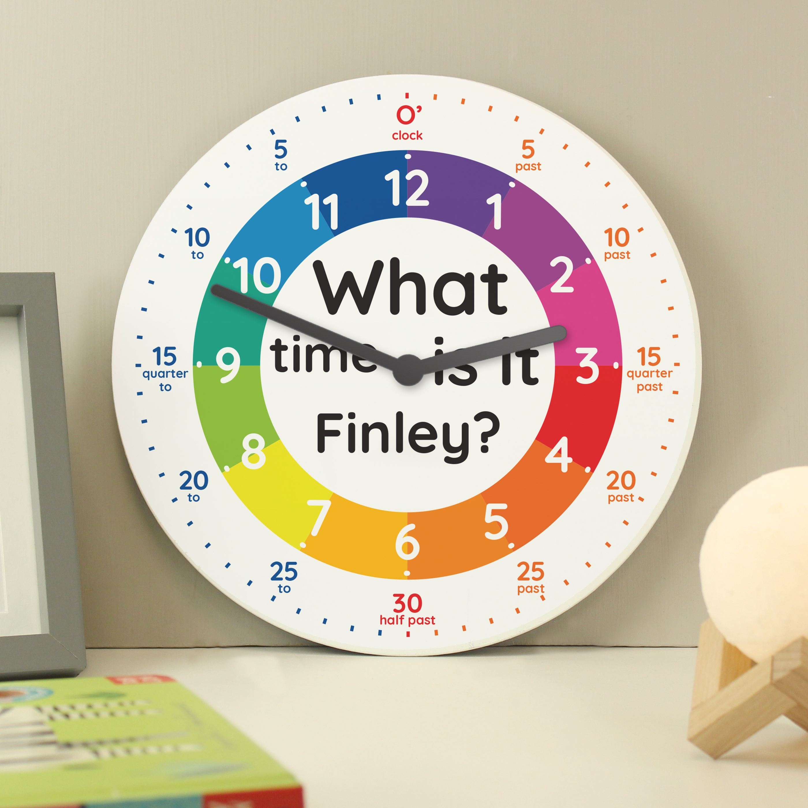 Personalised What Time Is It? Wooden Clock | Custom Gift