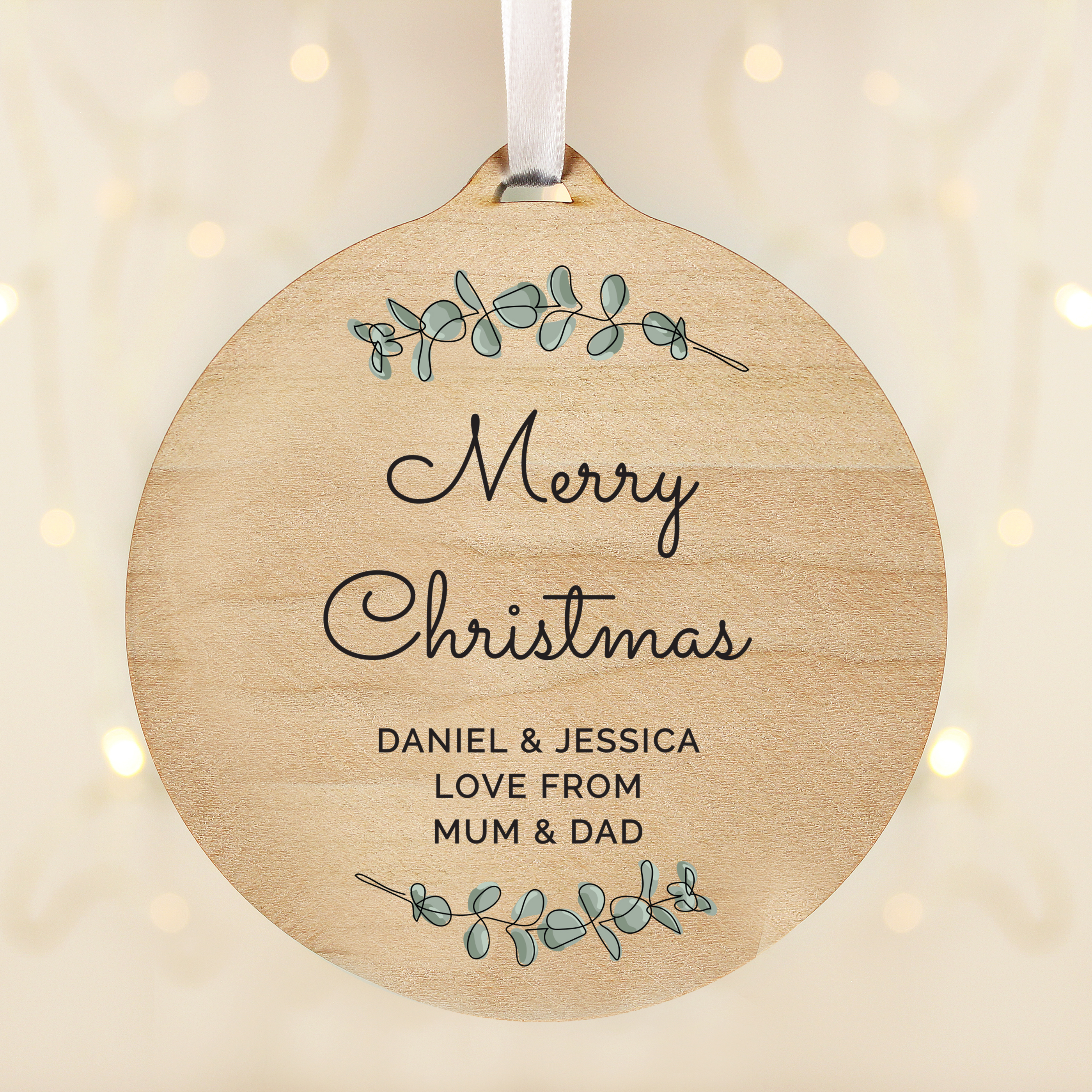 Personalised Wooden Christmas Decoration | Custom Tree Ornament