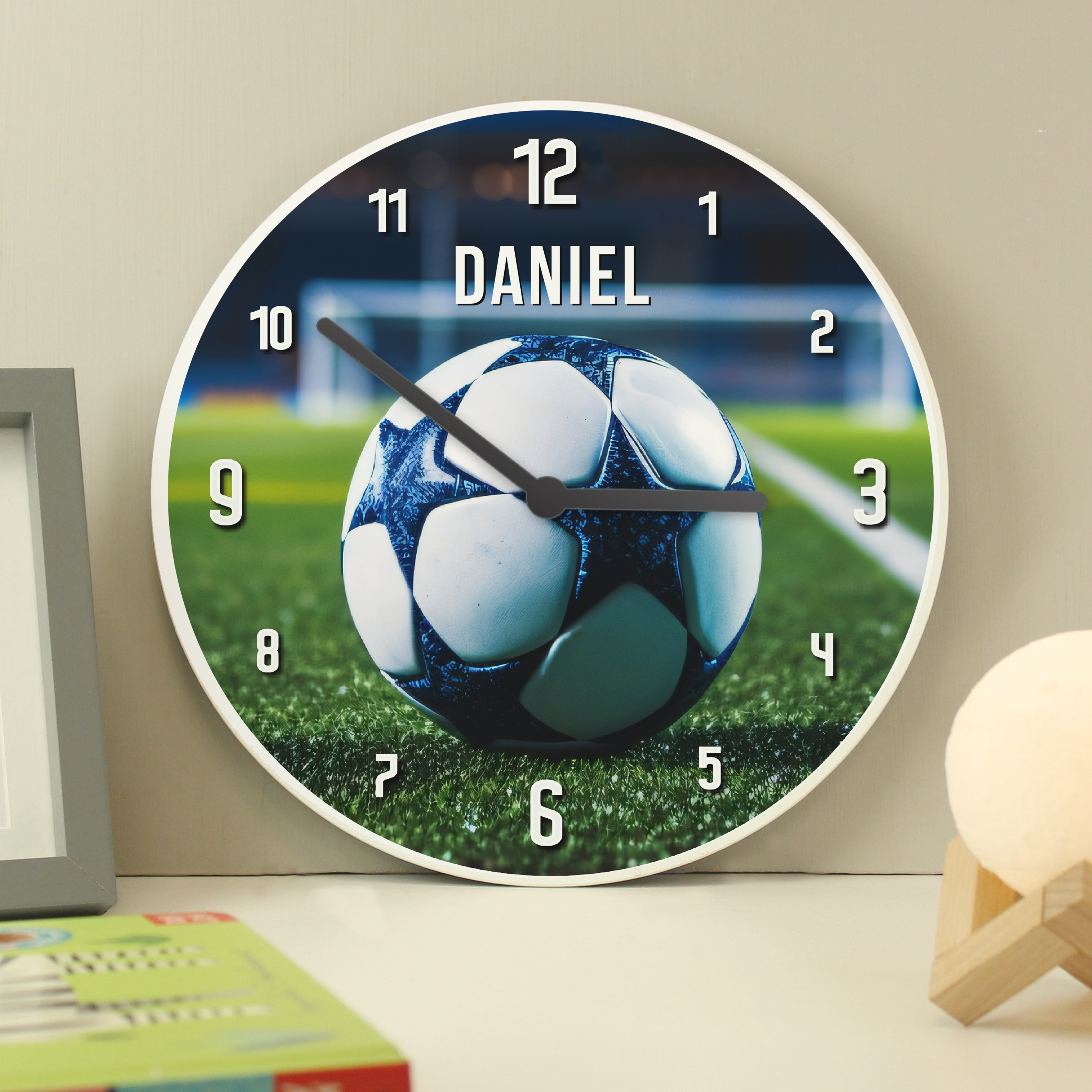 Personalised Football Wooden Children's Clock | Custom Gift