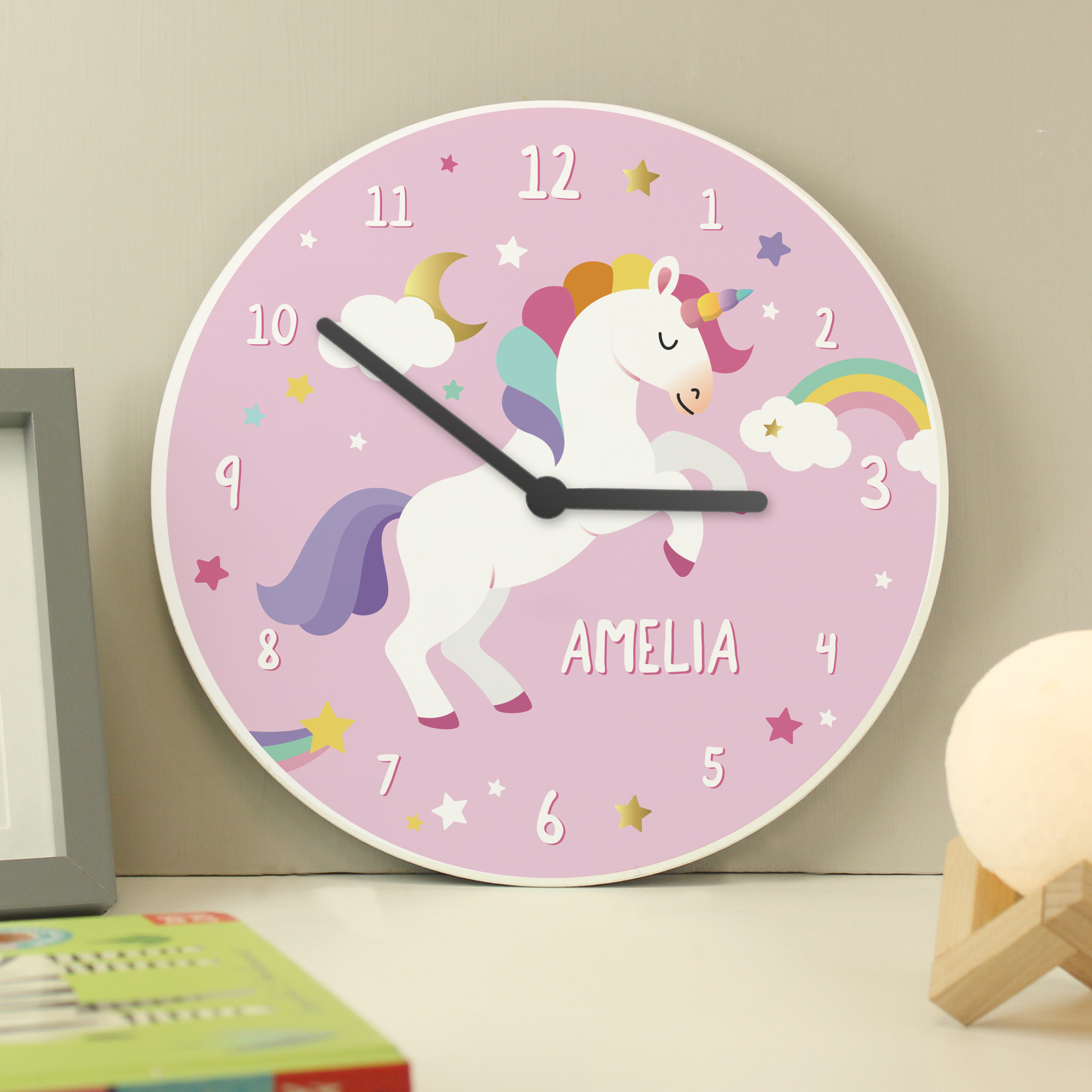 Personalised Unicorn Wooden Children's Clock | Every Gift Gives
