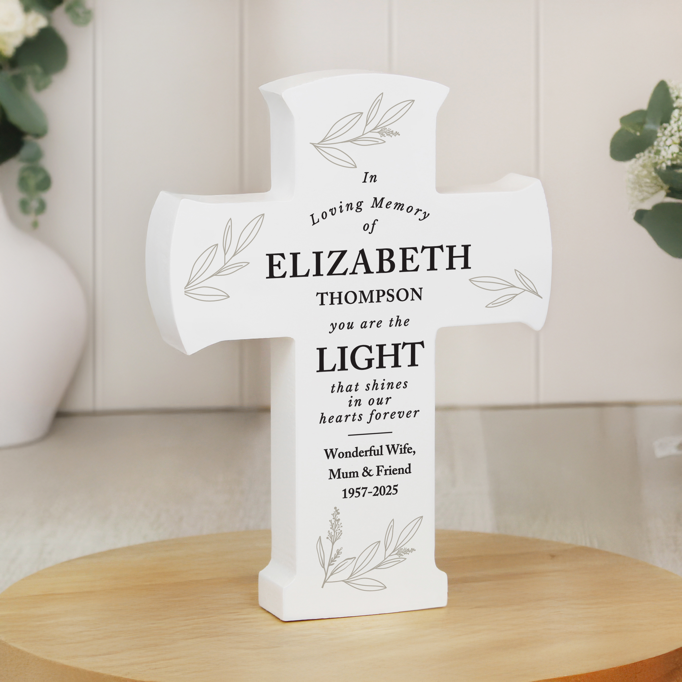 Personalised In Loving Memory Cross Ornament | Memorial Keepsake