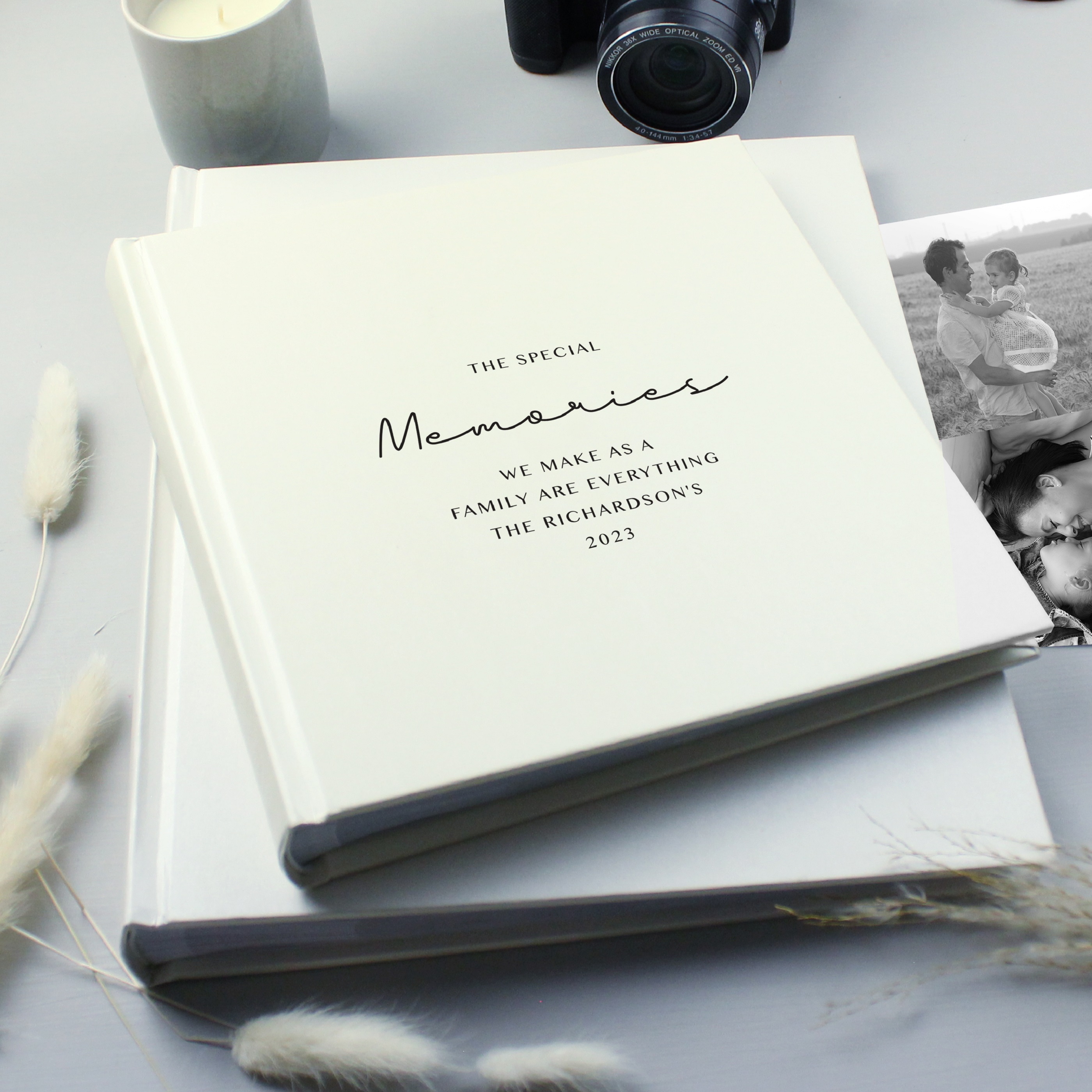 Personalised Free Text Square Photo Album - 6x4 Photos
