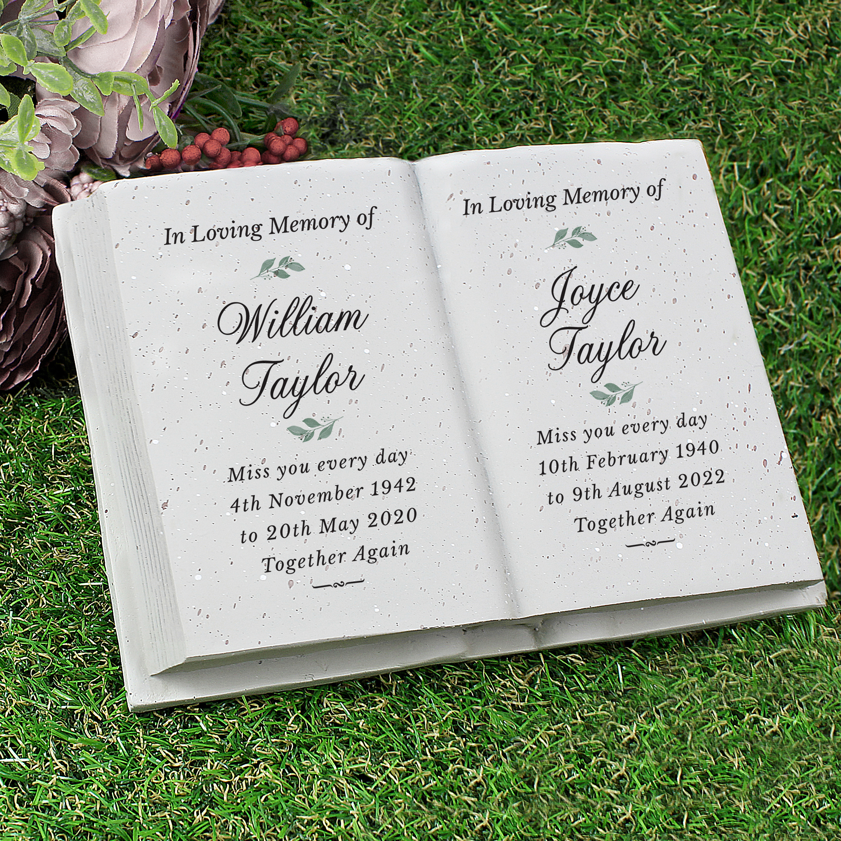 Personalised Couples Memorial Book | In Loving Memory Resin Keepsake